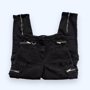 I.AM.GIA Women's Black Denim Convertible Cargo Utility Pants